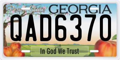 GA license plate QAD6370