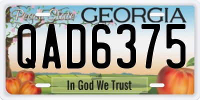 GA license plate QAD6375
