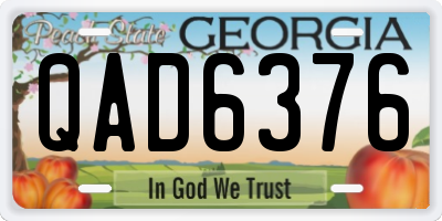 GA license plate QAD6376