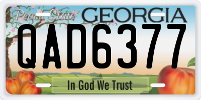 GA license plate QAD6377
