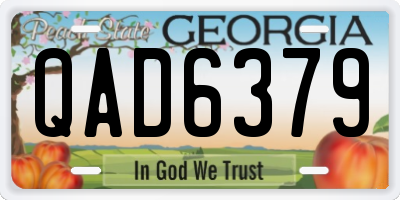 GA license plate QAD6379