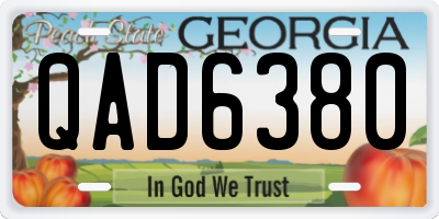 GA license plate QAD6380