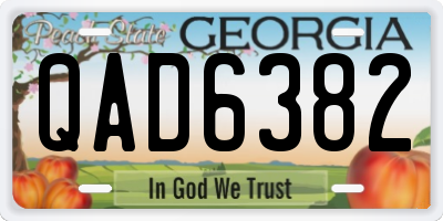 GA license plate QAD6382