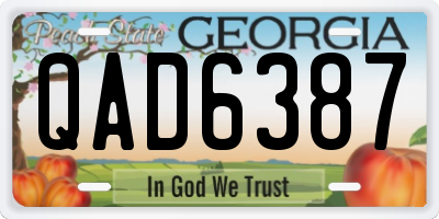 GA license plate QAD6387