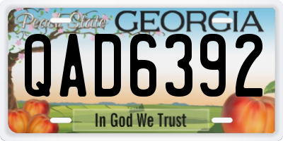 GA license plate QAD6392