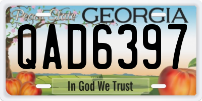 GA license plate QAD6397