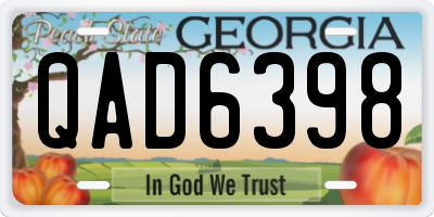 GA license plate QAD6398