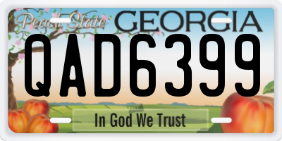GA license plate QAD6399