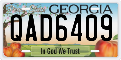 GA license plate QAD6409