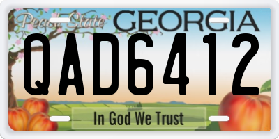 GA license plate QAD6412