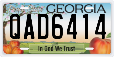 GA license plate QAD6414