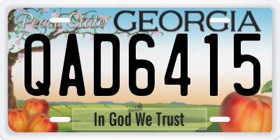 GA license plate QAD6415
