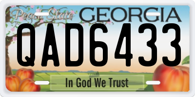 GA license plate QAD6433