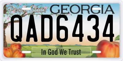 GA license plate QAD6434