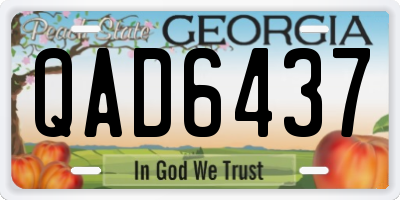 GA license plate QAD6437
