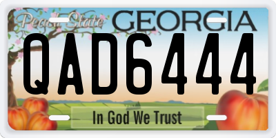 GA license plate QAD6444
