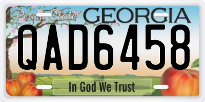 GA license plate QAD6458