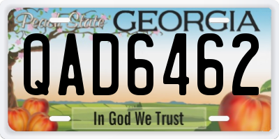 GA license plate QAD6462