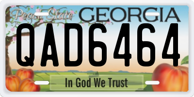 GA license plate QAD6464
