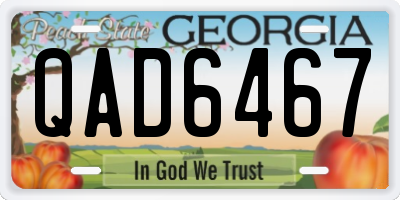 GA license plate QAD6467