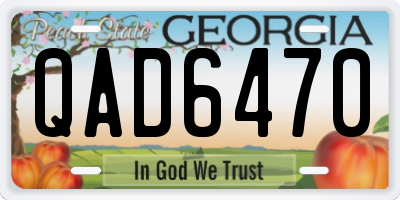 GA license plate QAD6470