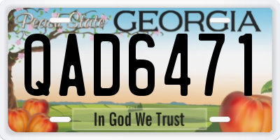 GA license plate QAD6471