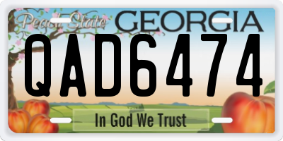 GA license plate QAD6474