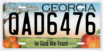 GA license plate QAD6476