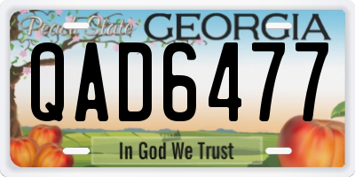 GA license plate QAD6477