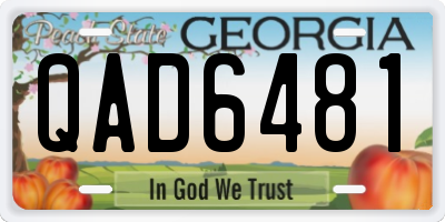 GA license plate QAD6481