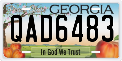GA license plate QAD6483