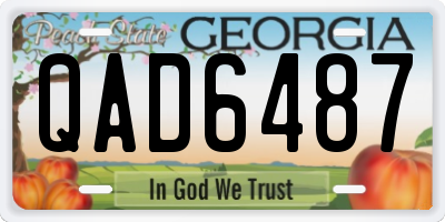 GA license plate QAD6487