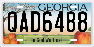 GA license plate QAD6488