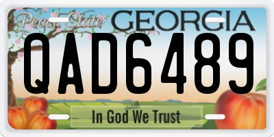 GA license plate QAD6489