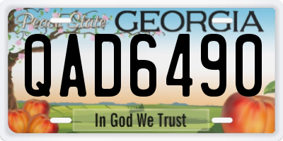 GA license plate QAD6490