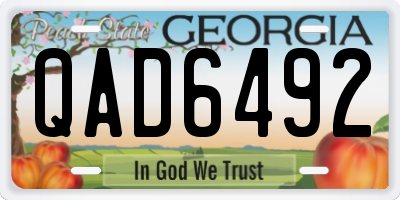 GA license plate QAD6492