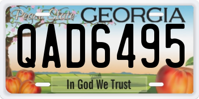 GA license plate QAD6495