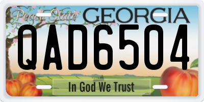 GA license plate QAD6504