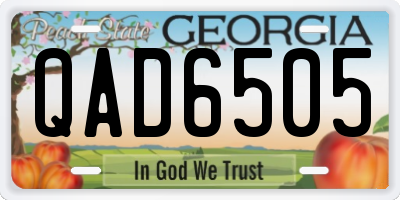 GA license plate QAD6505