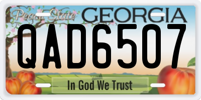 GA license plate QAD6507