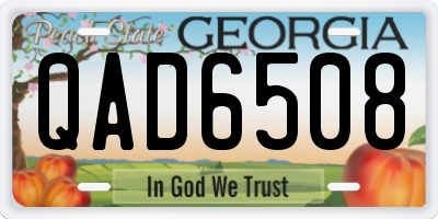 GA license plate QAD6508