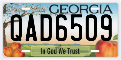 GA license plate QAD6509