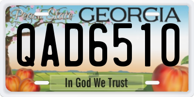 GA license plate QAD6510