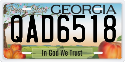 GA license plate QAD6518