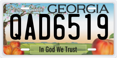 GA license plate QAD6519