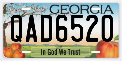 GA license plate QAD6520