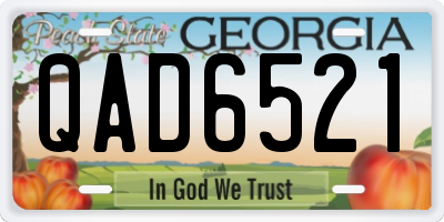 GA license plate QAD6521
