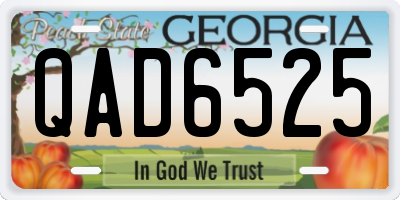 GA license plate QAD6525