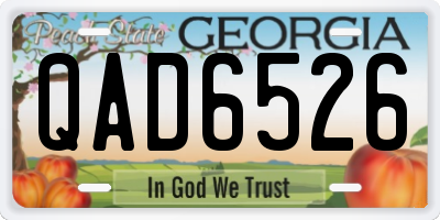 GA license plate QAD6526