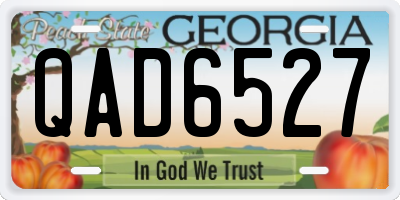 GA license plate QAD6527